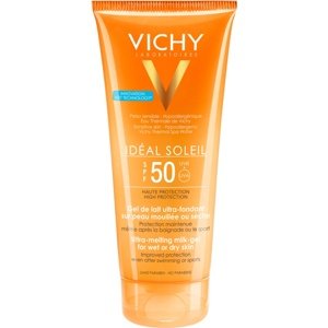 Vichy Idéal Soleil Ultrakönnyű tejes gél nedves vagy száraz bőrre SPF 50 200 ml